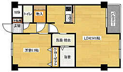ヴィランス大塚II 4階1LDKの間取り