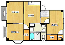 エルディムＴＫ 1階3DKの間取り