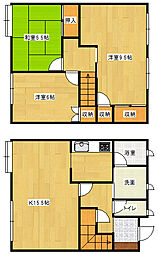 カルチェラタン翠C 1階3LDKの間取り
