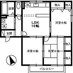 Ｔ．Ｖｉｌｌａｇｅ　A棟 203 2階3LDKの間取り
