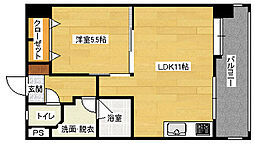 Ｓｕｎｓｑｕａｒｅ　Ｆｕｒｕｉｃｈｉ 3階1LDKの間取り