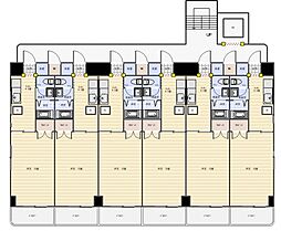 エスト牛田本町 3階1Kの間取り