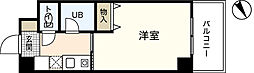 リバーサイド中村 2階1Kの間取り