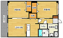 グランコリーヌ 1階2LDKの間取り