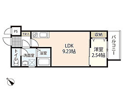 シンビ高須駅前I 3階1LDKの間取り