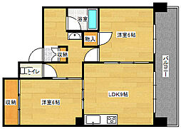 M-1ビル 502 5階2LDKの間取り