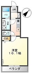 クレール比治山 1階1Kの間取り