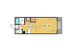 プレア21 3階1Kの間取り