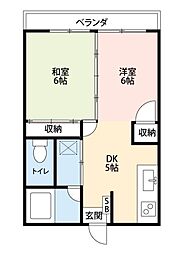 松屋ビル 4階1LDKの間取り