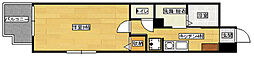 第17友建ビル 8階1Kの間取り