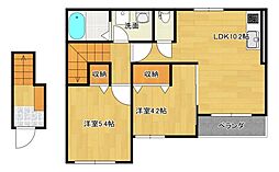 サニーサイド府中浜田 2階2LDKの間取り