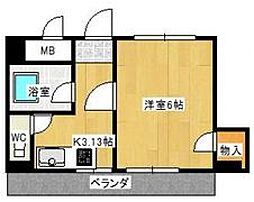RYOSO　BLD 2階1Kの間取り