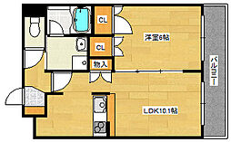 ル・シエル 7階1LDKの間取り