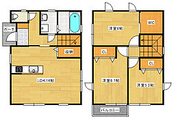 緑井七丁目戸建て(E) 1階3LDKの間取り