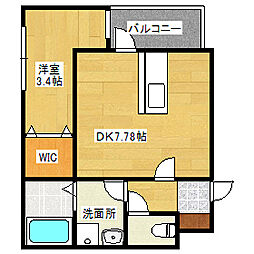 Esperanza江波 3階1DKの間取り