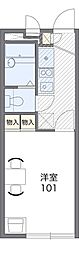 レオパレスオズヴァリー 2階1Kの間取り