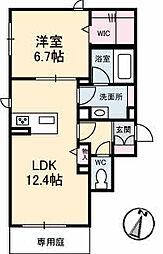 ＬａＶｉｔａ 102 1階1LDKの間取り