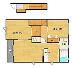 ウィングス緑井　A棟 2階2LDKの間取り