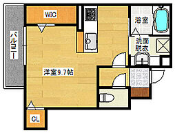 サンシャインヒルズII 1階ワンルームの間取り