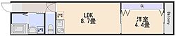 クレスト山本9丁目I 3階1LDKの間取り