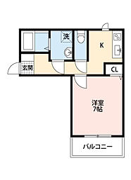 メイユールZAKI　NO.12 3階1Kの間取り