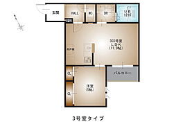 REGALEST-F 東観音 3階1LDKの間取り