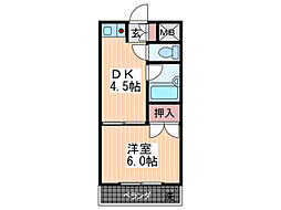 モイトラビル 4階1DKの間取り