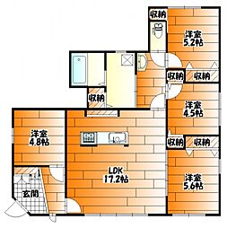 春日野ハウス 1階4LDKの間取り