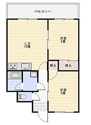 たきもとビル 4階2LDKの間取り