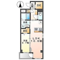 Ｌａ　Ｂｒｉｓａ（ラ ブリサ） 1階1LDKの間取り