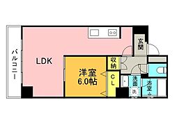 水戸ビル 402 4階1LDKの間取り