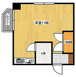 サニーベル住吉 4階ワンルームの間取り