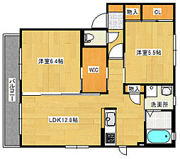 コモドＹ・Ｔ 2階2LDKの間取り