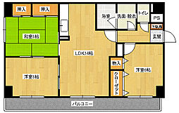 エスペランス城北 3階3LDKの間取り