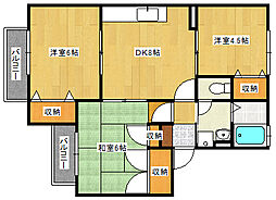 チャイブ 2階3DKの間取り