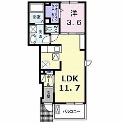 ブロッサムリアサ館 1LDKの間取図画像