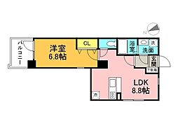 RELUXIA小網町 601 6階1LDKの間取り