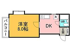 第3宮本ビル 1Kの間取図画像