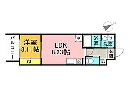 YELLSTAGE長束　WEST 301 3階1LDKの間取り