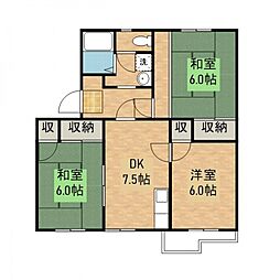 タウニイ柏木 3DKの間取図画像