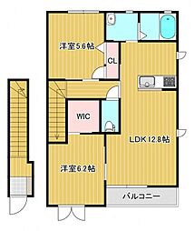 シャンプル2 2LDKの間取図画像