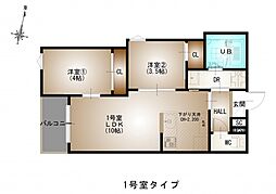 Regalest-F 井口1 301 3階2LDKの間取り