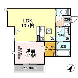 D-room中野 1LDKの間取図画像