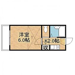 サンコーポ海田幸 1Kの間取図画像