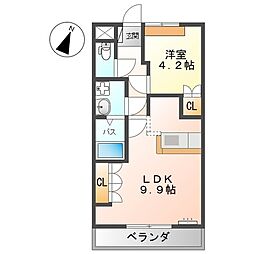 シェルル長束西 1LDKの間取図画像
