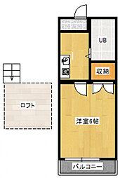 パレス戸坂桜東町 1Kの間取図画像