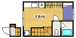 ベルキューブ尾長東 ワンルームの間取図画像