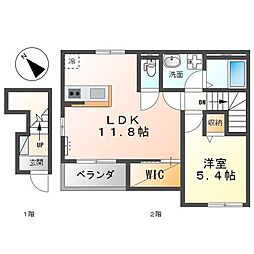 カーム蟹原 1LDKの間取図画像