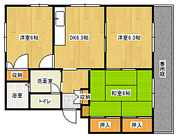 セシリア松本E 3DKの間取図画像