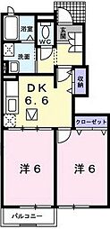 ブルーム 2DKの間取図画像